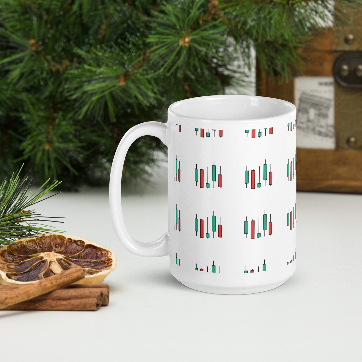 Stock Market Bar Chart Mug: Finance Gift for Professionals