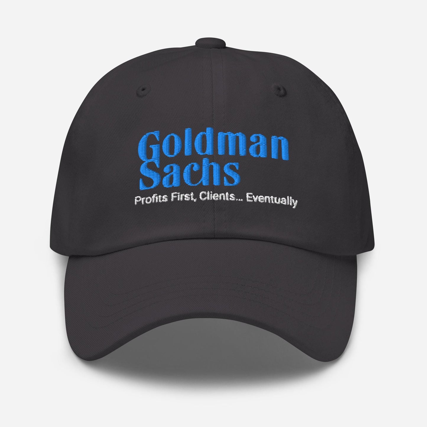 Funny Goldman Sachs Parody Dad Hat: Finance Meme Gift