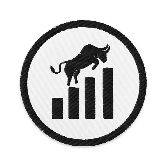 Stock Market Bull Embroidered Patch: Iron-On Finance Gift