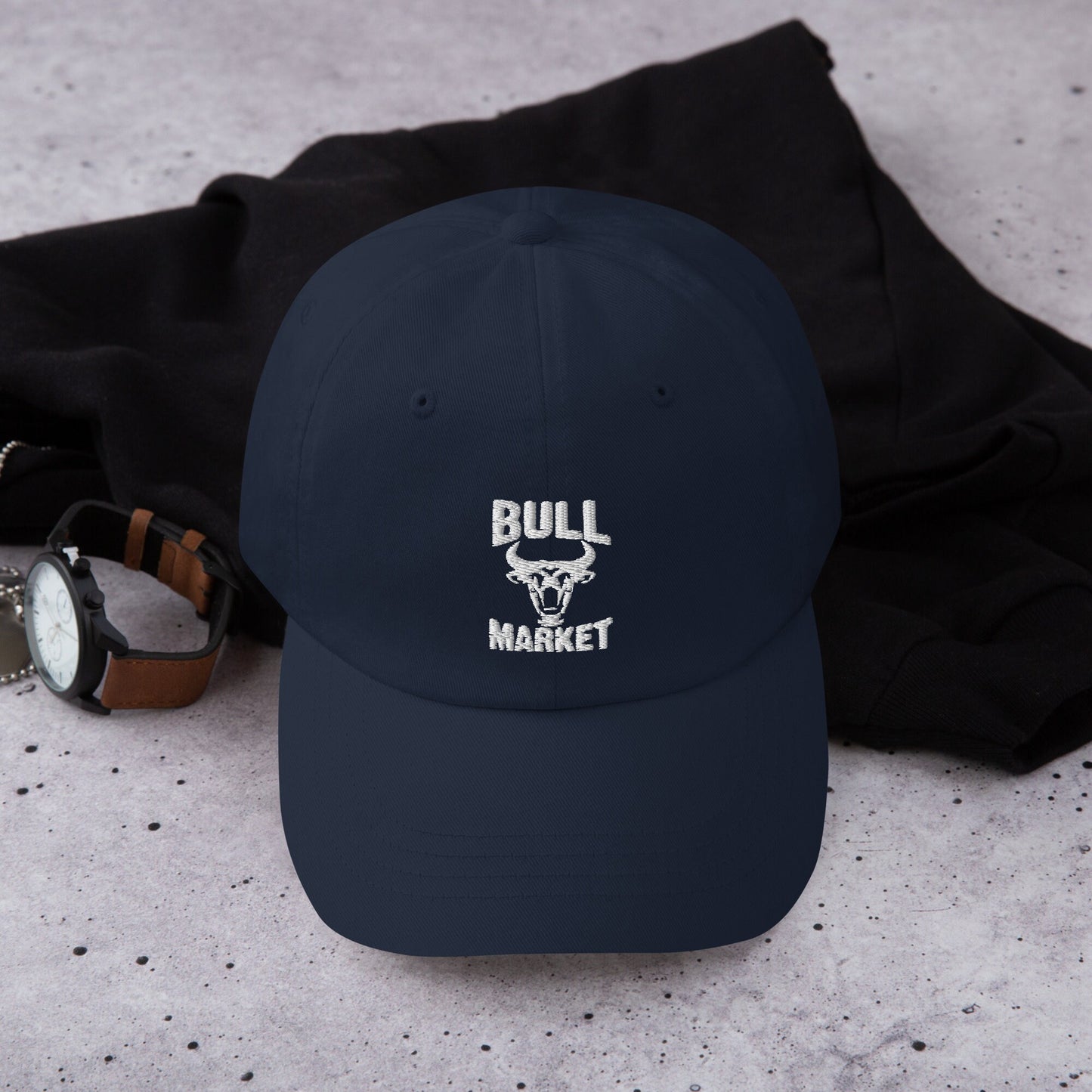 Bull Market Dad Hat: Embroidered Chino Cotton Twill Cap