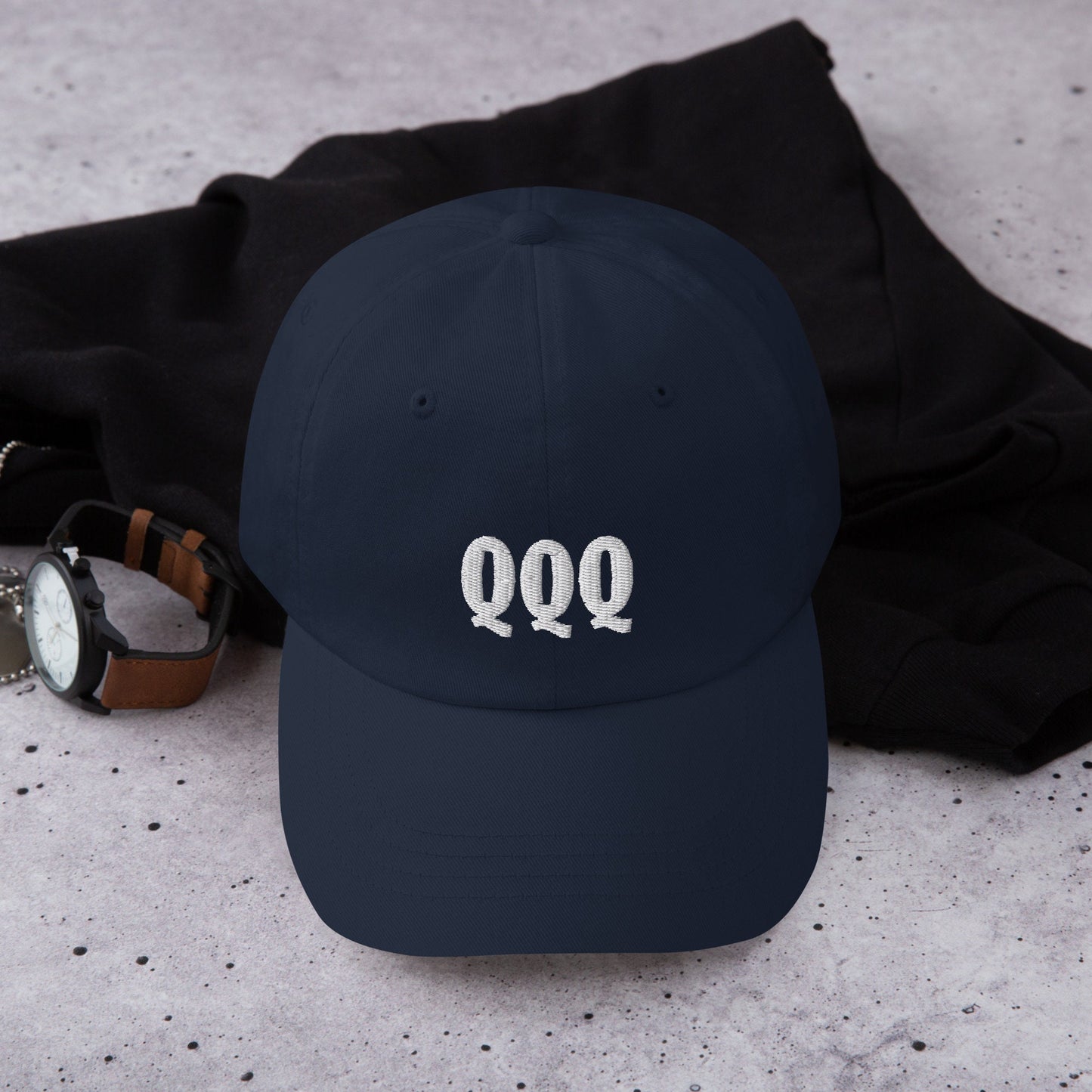 QQQ ETF Meme Hat: Embroidered Stocks Ticker