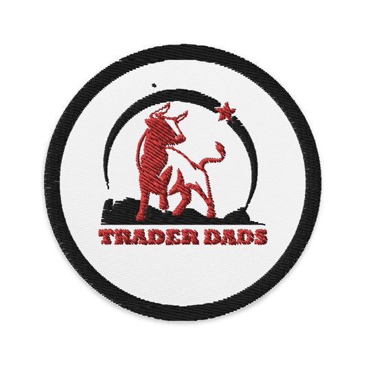 Trader Dads Embroidered Patch - Stock Market Bull Gift