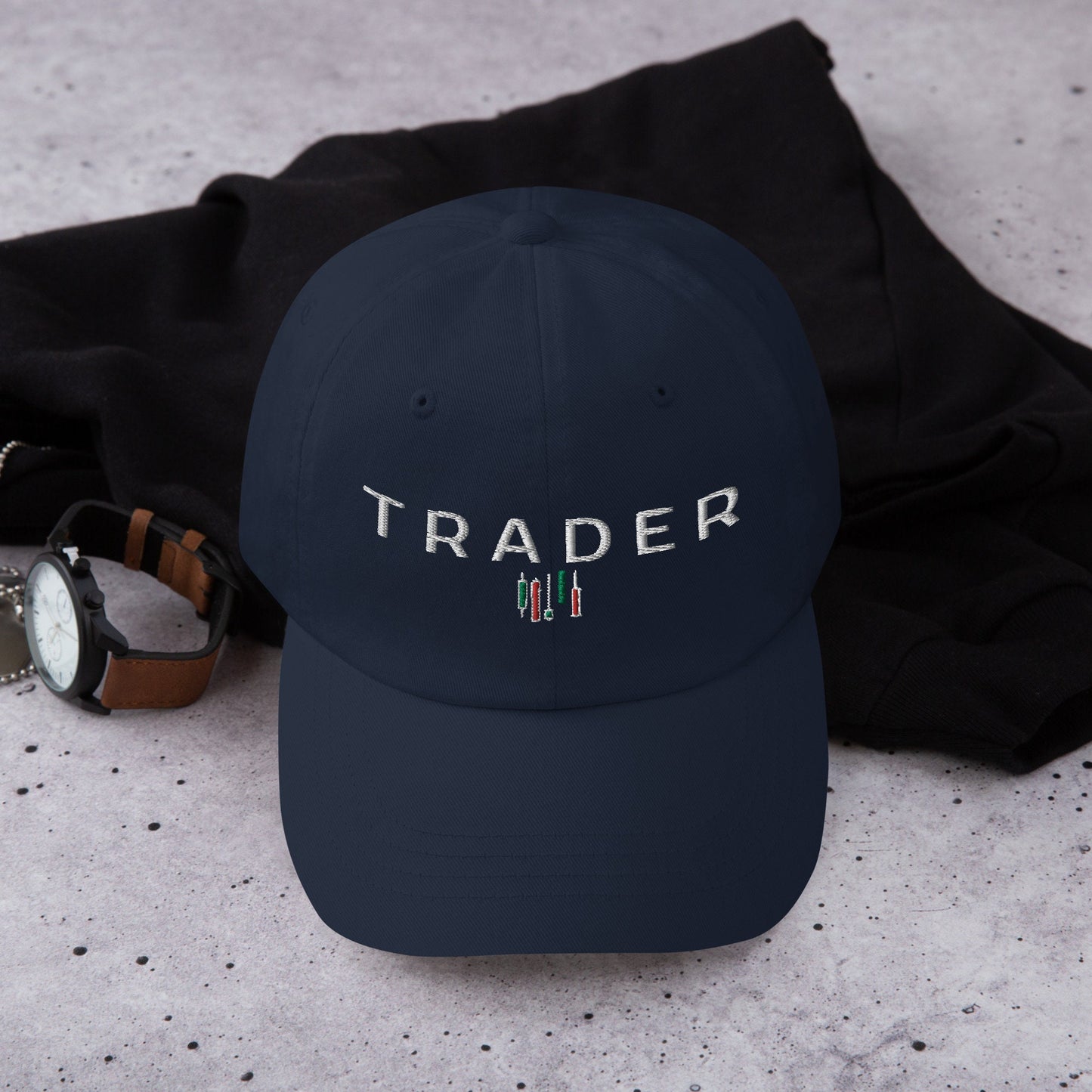 Trader Dad Hat: Candlestick Chart Design, Finance Gift