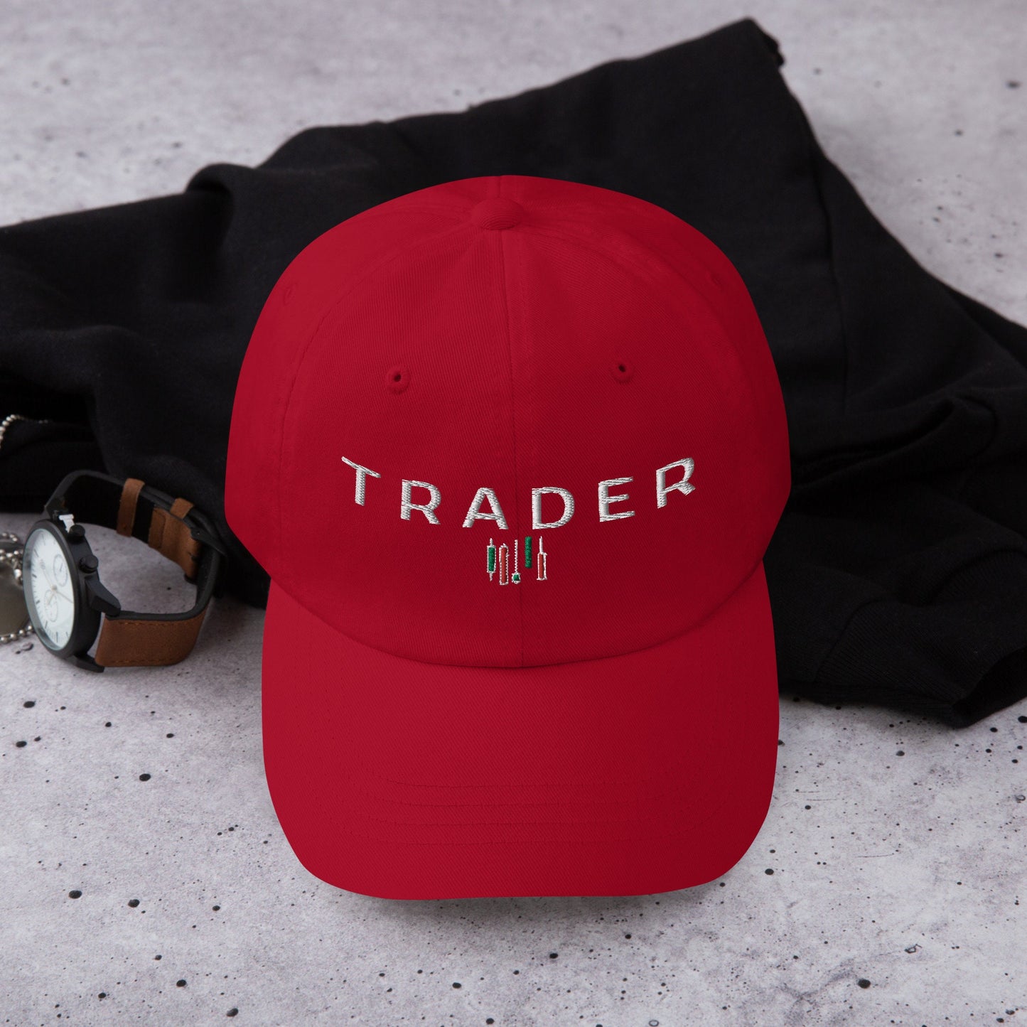 Trader Dad Hat: Candlestick Chart Design, Finance Gift