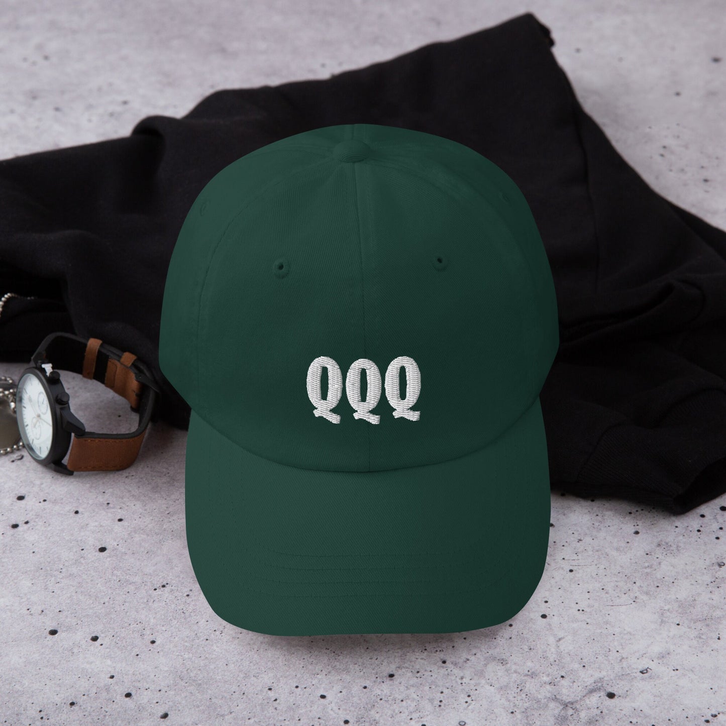 QQQ ETF Meme Hat: Embroidered Stocks Ticker