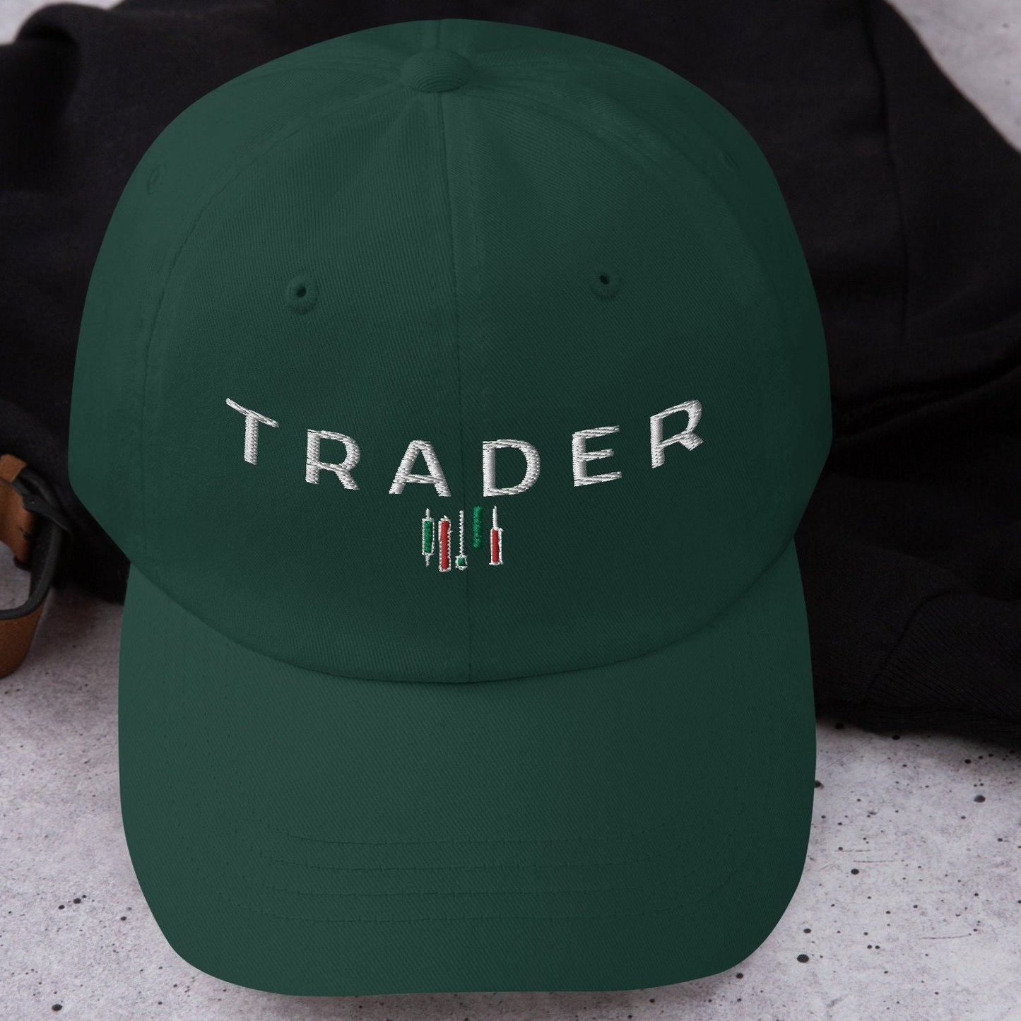 Trader Dad Hat: Candlestick Chart Design, Finance Gift