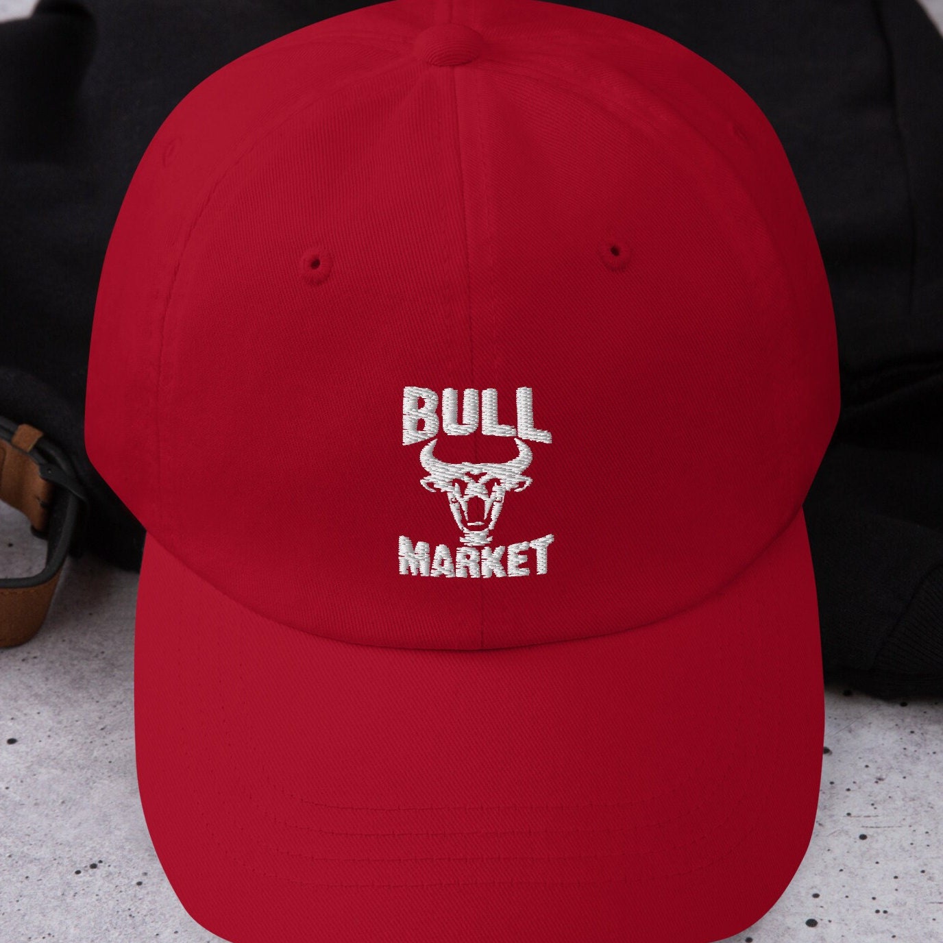 Bull Market Dad Hat: Embroidered Chino Cotton Twill Cap