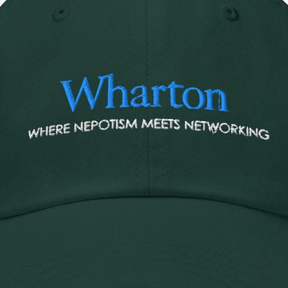 Wharton Parody Dad Hat: Funny Finance MBA Alumni Gift