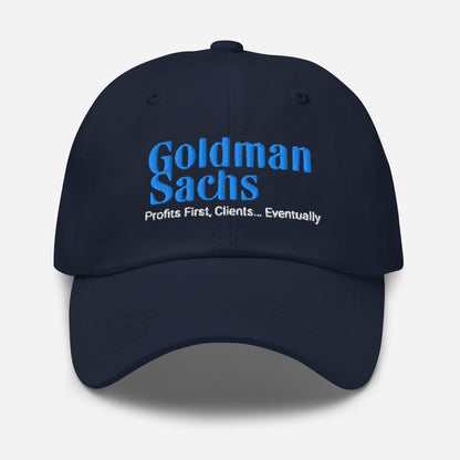 Funny Goldman Sachs Parody Dad Hat: Finance Meme Gift