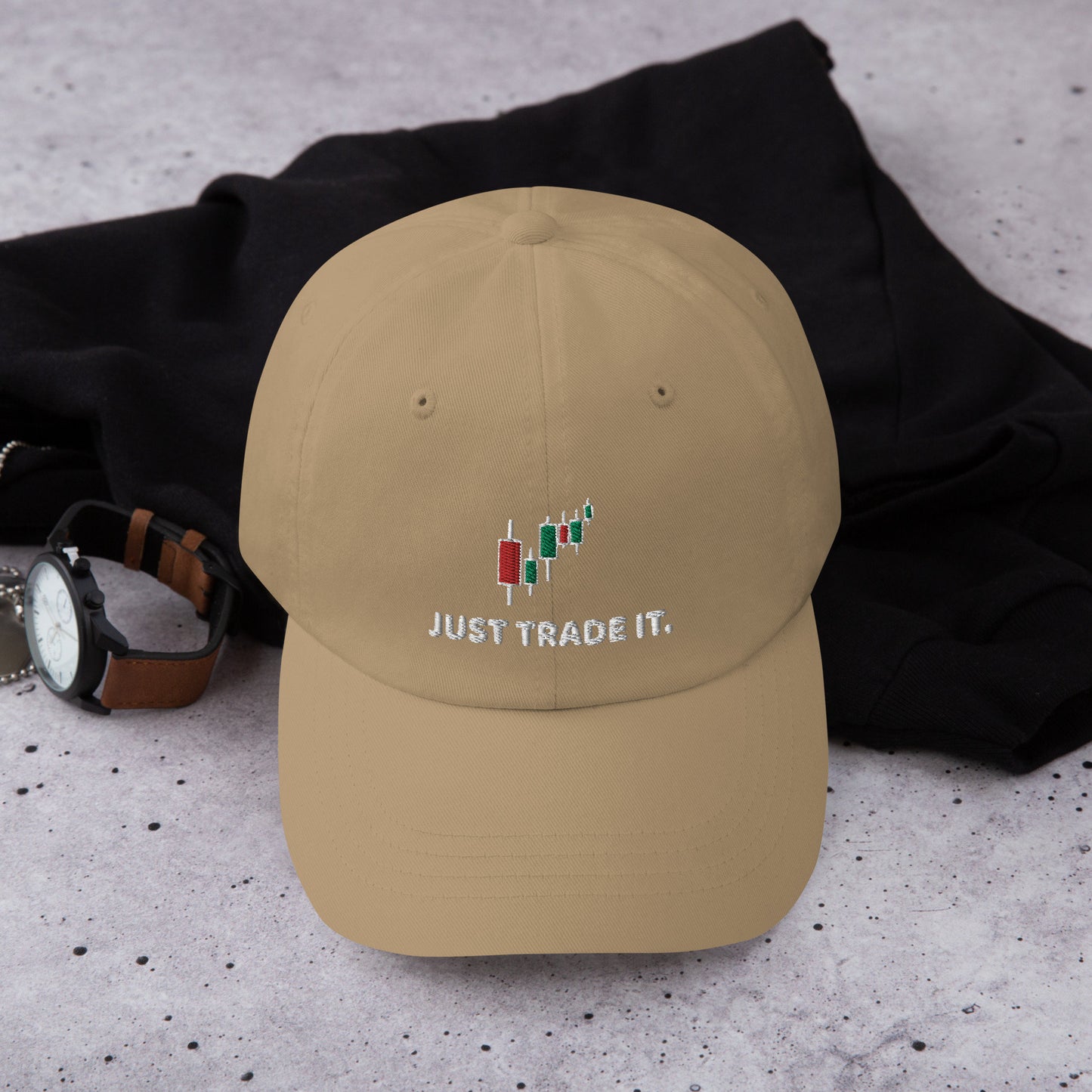 Embroidered Stock Market Dad Hat: Crypto Trader Cap