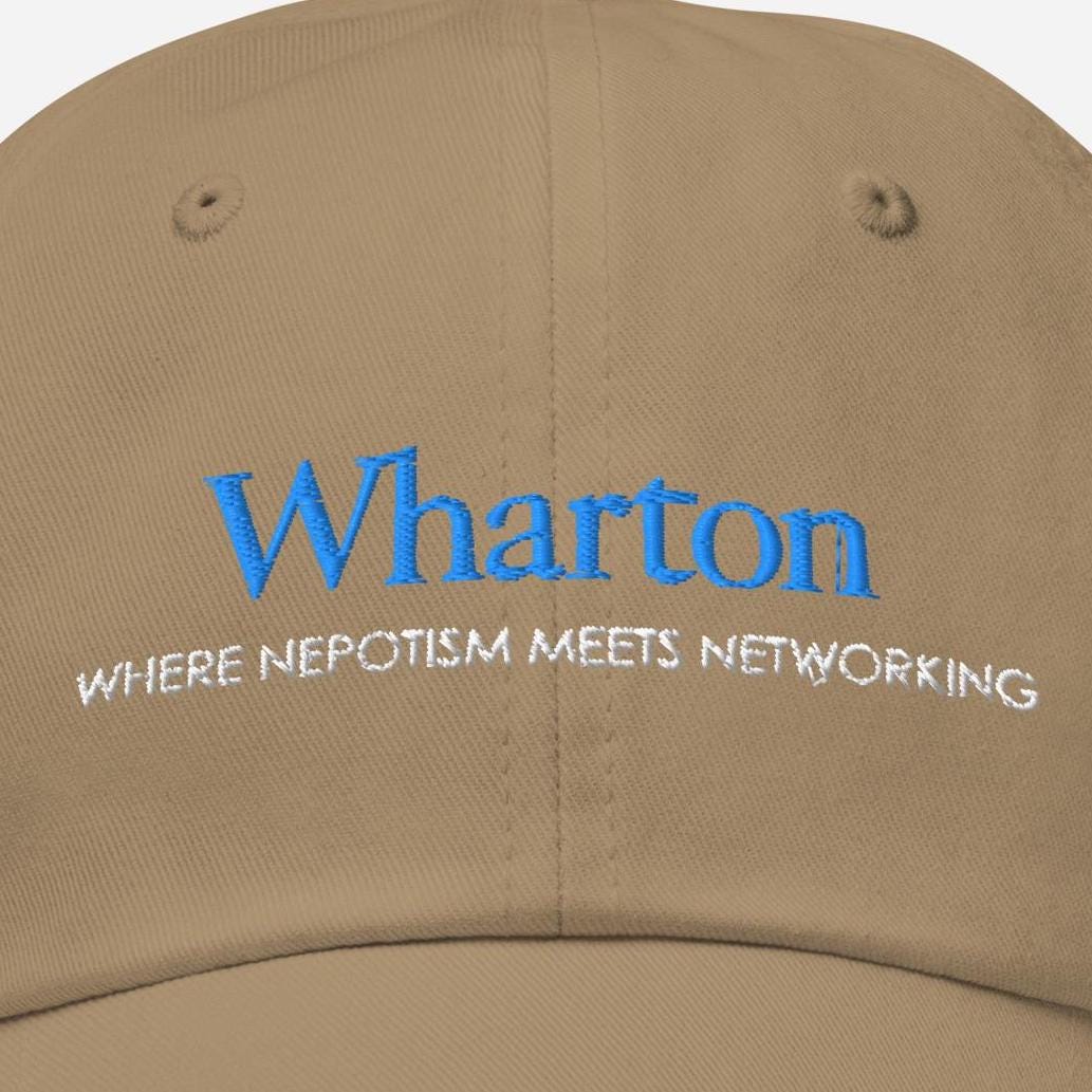 Wharton Parody Dad Hat: Funny Finance MBA Alumni Gift
