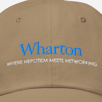 Wharton Parody Dad Hat: Funny Finance MBA Alumni Gift