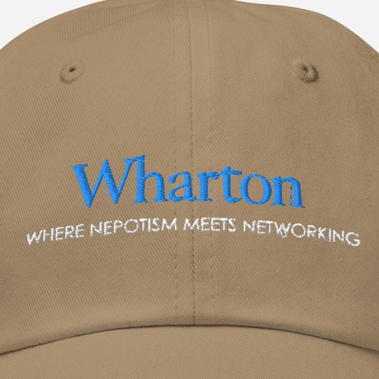 Wharton Parody Dad Hat: Funny Finance MBA Alumni Gift