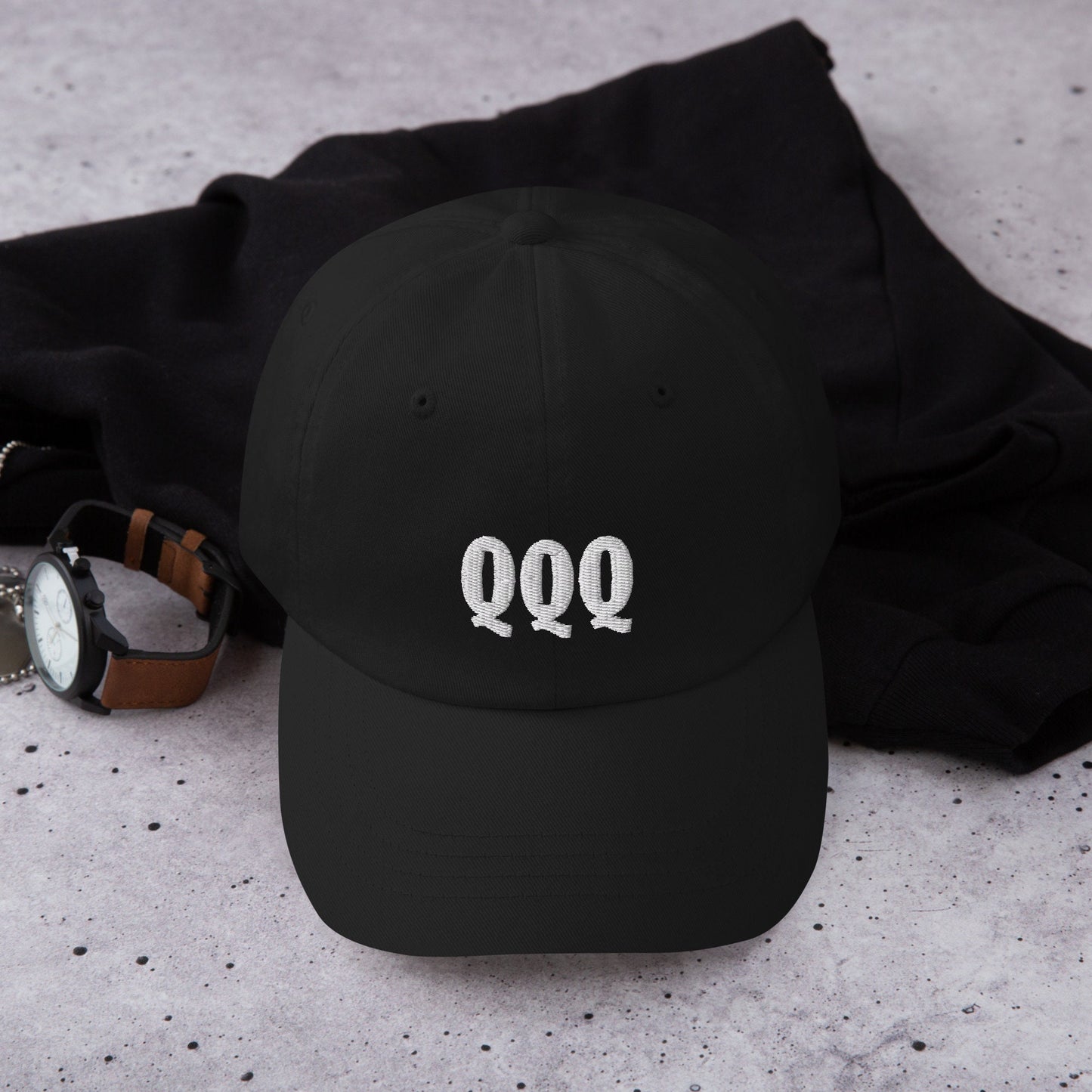QQQ ETF Meme Hat: Embroidered Stocks Ticker