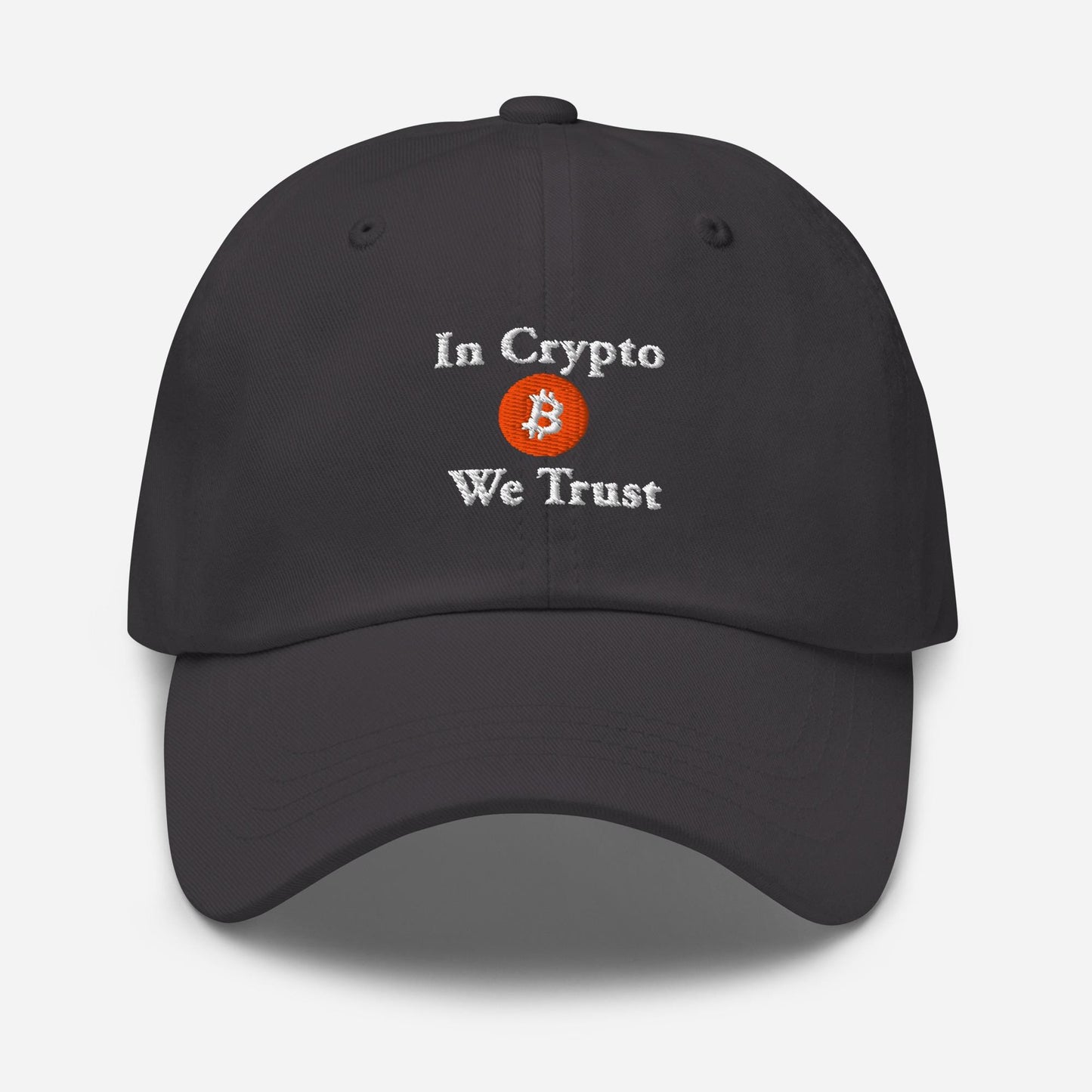 In Crypto We Trust Dad Hat: Bitcoin Gift for Trader Dads