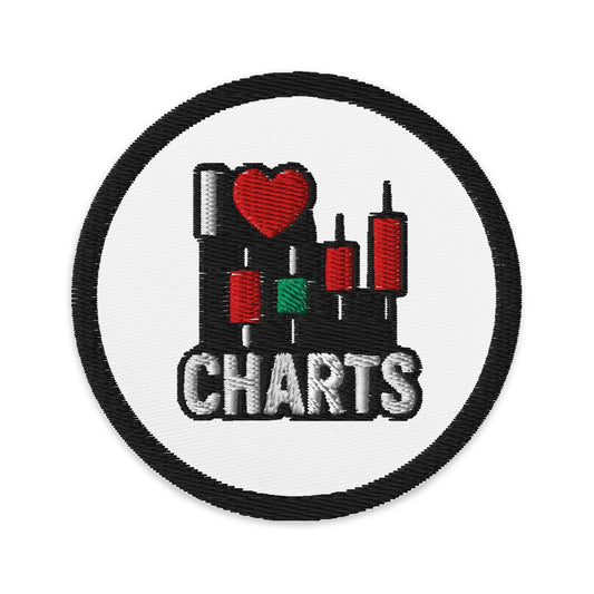 I Love Charts Patch: Stock Market Embroidered Iron-On Badge
