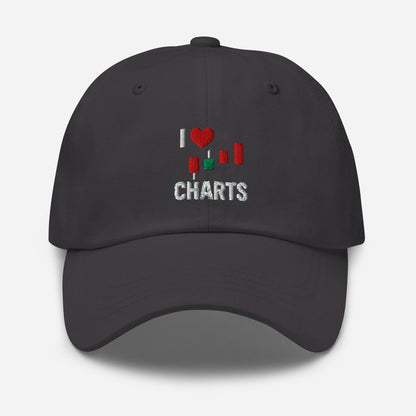 I Love Charts Dad Hat: Funny Stock Trader Gift