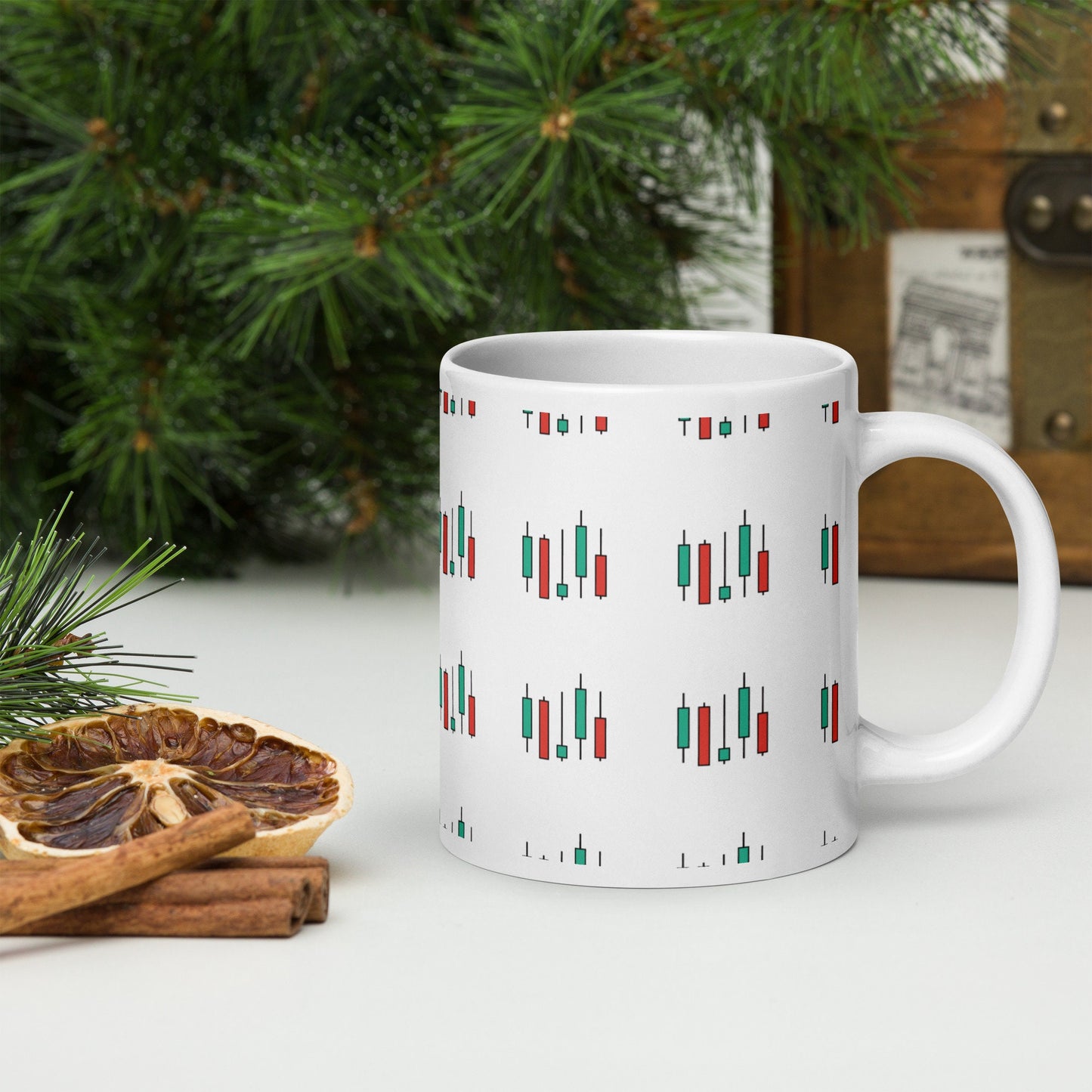 Stock Market Bar Chart Mug: Finance Gift for Professionals